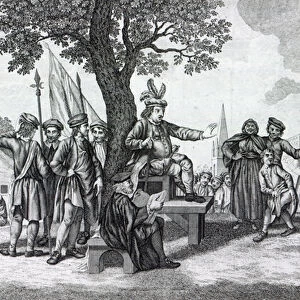 Robert Kett seated under the Tree of Reformation receiving the Kings messenger