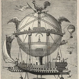 Robertsons Minerve balloon, 1804 - LA MINERVE Vessel Aerien by Etienne Gaspard