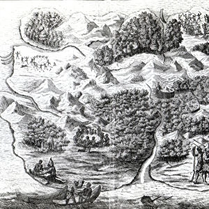 Robinson Crusoes Island, engraved by Clark and Pine, 1719 (engraving)
