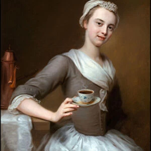 Rococo : Offering a Cup of Coffee par Denner, Balthasar (1685-1749)