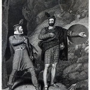 Roderick Dhu and a Clansman, 1810, from Lady of the Lake by Walter Scott