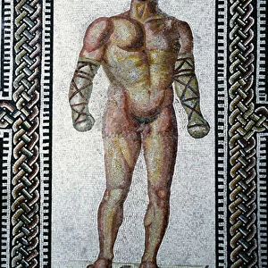 Roman art: "gladiator pavement mosaic from the Baths of Caracalla