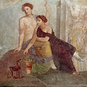 Roman Art: "Two women playing with a goat"