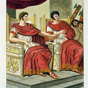 Roman Consuls, from L Antica Roma, 1825 (colour litho)