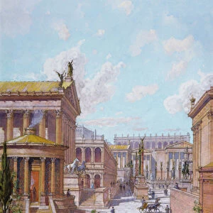 The Roman Forum of Antiquity, 1914 (w / c on paper)