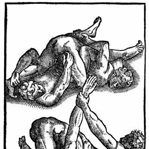 Roman wrestlers - in "Hieronymi Mercurialis de arte gymnastica", 1577