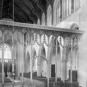 Rood screen, St Mary's Church, Worstead, Norfolk (b/w photo)
