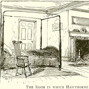 The Room in which Hawthorne was Born (engraving)