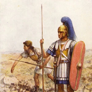 Rorarius and Triarius of Camillus (colour litho)