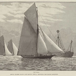 Royal Thames Yacht Club Match, 2 June, rounding the Mouse Lightship (engraving)