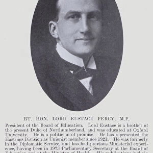Rt Hon Lord Eustace Percy, MP (b / w photo)