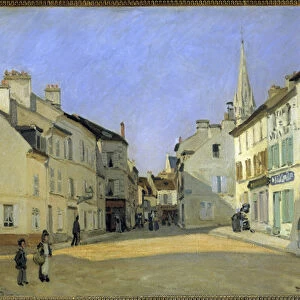 Rue de la chaussee in Argenteuil or Place in Argenteuil Painting by Alfred Sisley