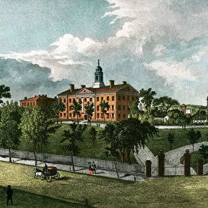 Rutgers University in 1844, 1920 (lithograph)