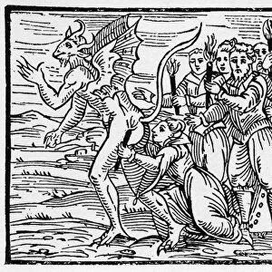 The Sabbath ritual kiss on the buttocks of the devil - "Compendium Maleficarum"