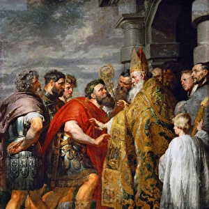 Saint Ambroise de Milan (mort en 397) et l empereur Theodose I le Grand (347-395