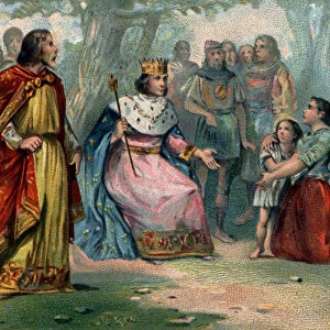 Saint Louis (1214-1270), King of France, rendering justice under the oak of Vincennes