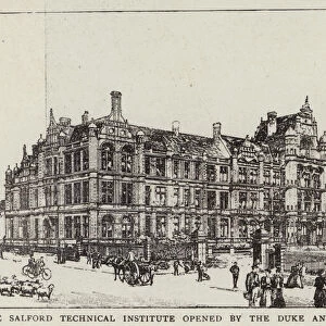 The Salford Technical Institute opened by the Duke and Duchess of York (engraving)