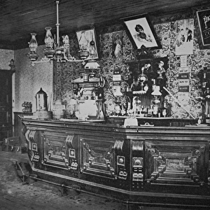 Saloon bar at Socorro, New Mexico, c. 1880 (black and white photograph)