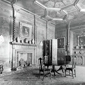 The Saloon, Copped Hall, Essex, from England's Lost Houses by Giles Worsley (1961-2006) published 2002 (b/w photo)