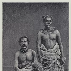 Samoa, King Malietoa, and Orator (b / w photo)