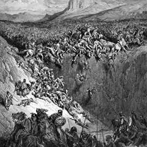 Samson kills Philistines with jawbone by Dore- Bible