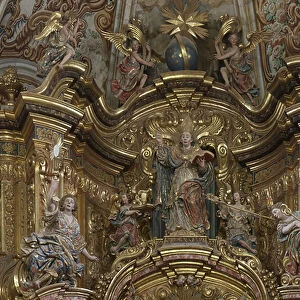 Sanctuary (El Miracle). The church. Interior. The high altar. Sculptor Carles Morato. Baroque. Detail: Upper register. 1747 - 1759