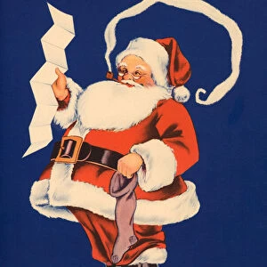 Santa With His List of Boys and Girls Who ve Been Naughty and Nice