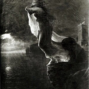 Sappho and Leucade, also known as The Death of Sappho (oil on canvas) (b / w photo)