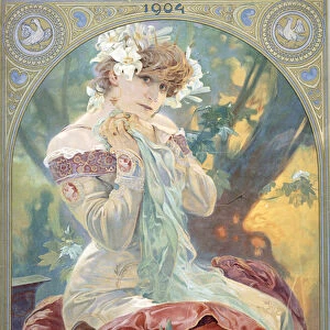 Sarah Bernhardt in the Role of Princess Lointaine, 1904 (colour lithograph)
