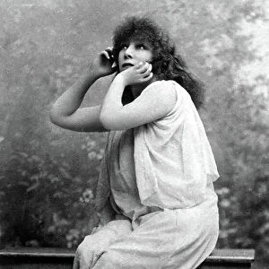 Sarah Bernhardt in the title role of Izey, at the Abbey Theatre, Ireland in 1896 (b/w photo)