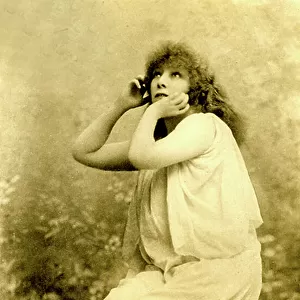 Sarah Bernhardt in the title role of Izey, at the Abbey Theatre, Ireland in 1896 (Postcard)