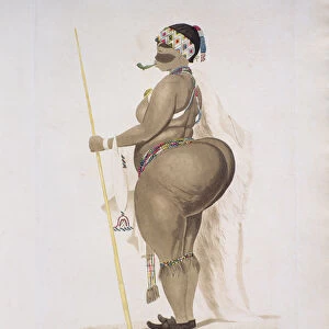 Sartjee, The Hottentot Venus, 1810 (hand coloured engraving)