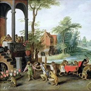A Satire of the Folly of Tulip Mania (oil on panel)