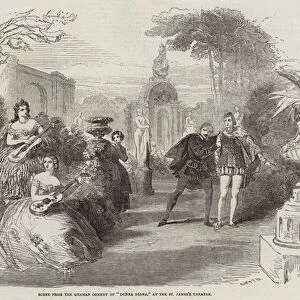 Scene from the German Comedy of "Donna Diana, "at the St Jamess Theatre (engraving)