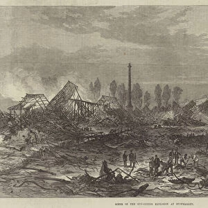 Scene of the Gun-Cotton Explosion at Stowmarket (engraving)