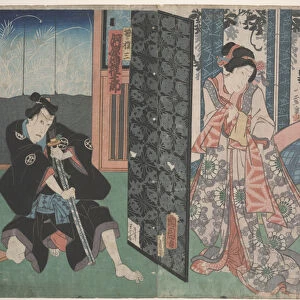 Scene from Kabuki (woodcut)