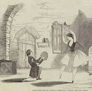 Scene from the New Ballet of Esmeralda, Carlotta Grisi and Perrot (engraving)