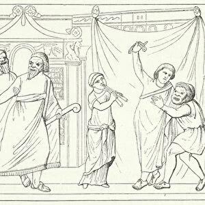 Scene from the Roman playwright Terences play Andria (engraving)