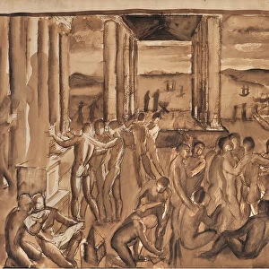 The school of Pythagoras, 1923 (ink and w / c on paper)