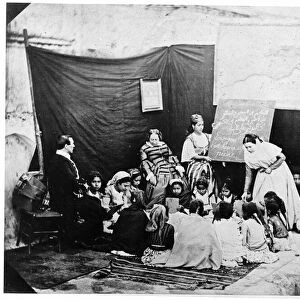 School for young girls taught by Madame Luce, Algiers, 1856 (b / w photo)
