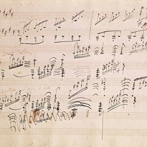 Score sheet of Moonlight Sonata (pen & ink on paper)