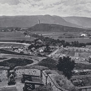 Scotland: The Links of the Forth, from Stirling Castle (b / w photo)