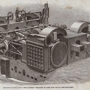 The Screw Engines of the "Great Eastern"Steam-Ship, by James Watt and Company (engraving)