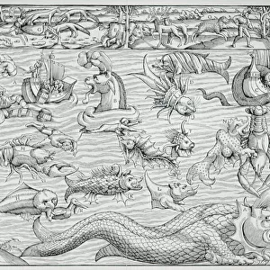 Sea of Darkness from Sebastien Munster's Cosmographie Universalis, 1550 (woodcut)