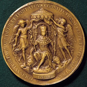Seal of King Louis XVI (1754-1793) representing king crown. 1790