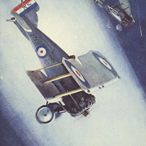 Searchlight practice in the Royal Air Force (colour litho)