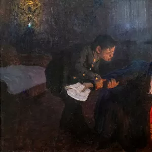 SELF-IMMOLATION. GOGOL BURNING HIS MANUSCRIPT, 1909 (oil on canvas)