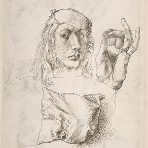 Self-portrait, Study of a Hand and a Pillow, 1493 (pen & brown ink)