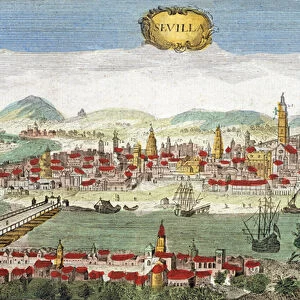 Sevilla - View of Seville - Spain 18th Century