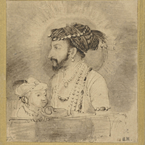 Shah Jahan and his Son, c. 1656-58 (pen, ink and wash on paper)